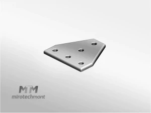 Deska spojovací hliníková T 5 otvorů, 1 drážka