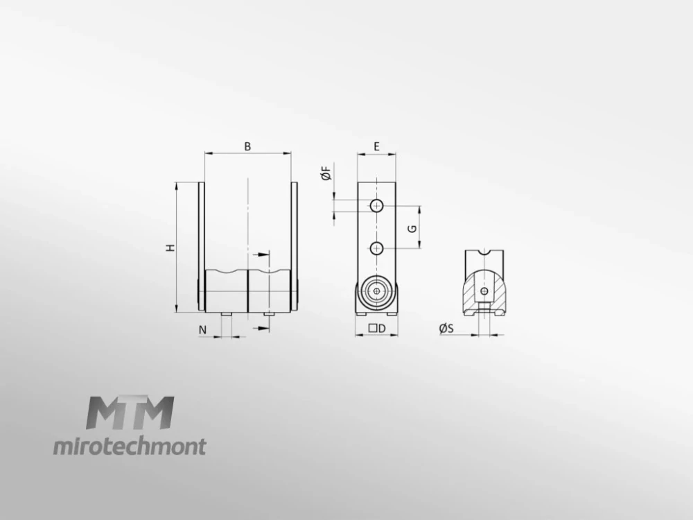 Kloub otočný 2 drážka. 180°