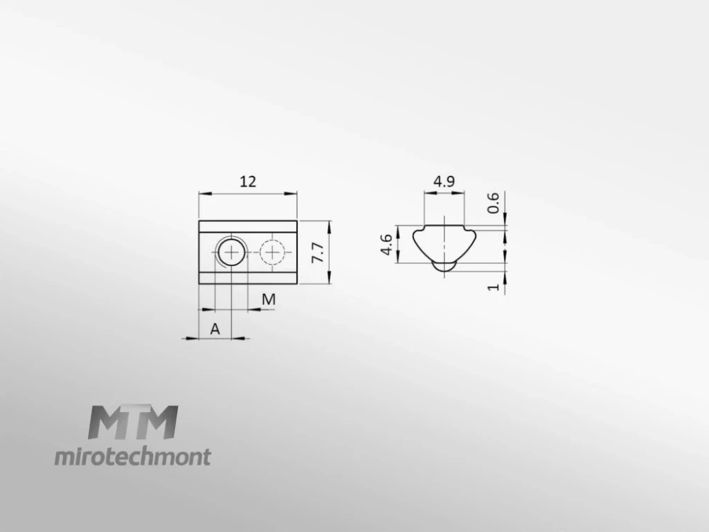 Matice s kuličkou slot I5, 7,7x4,6mm