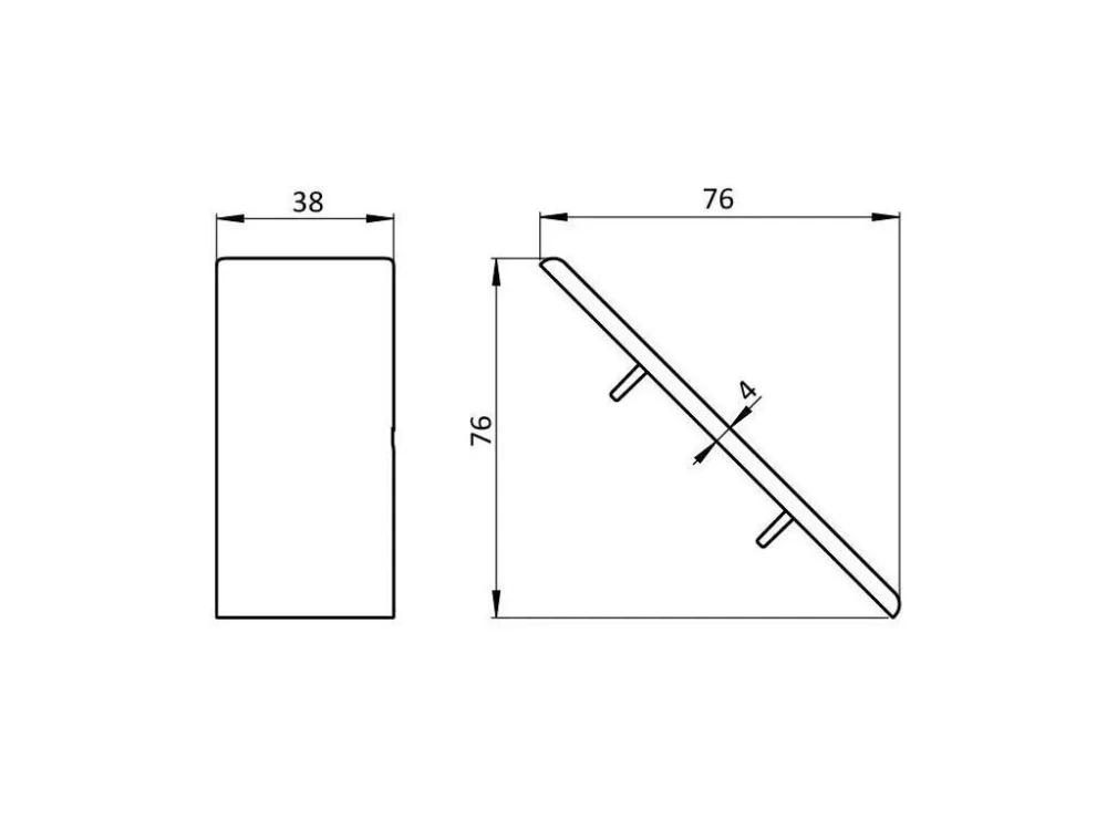 Krytka na úhelník 40x80