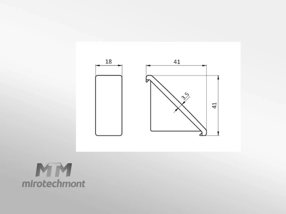 Krytka pro úhelník 20x40, plastová šedá